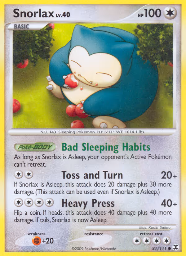 Snorlax 81/111 Pokemon card