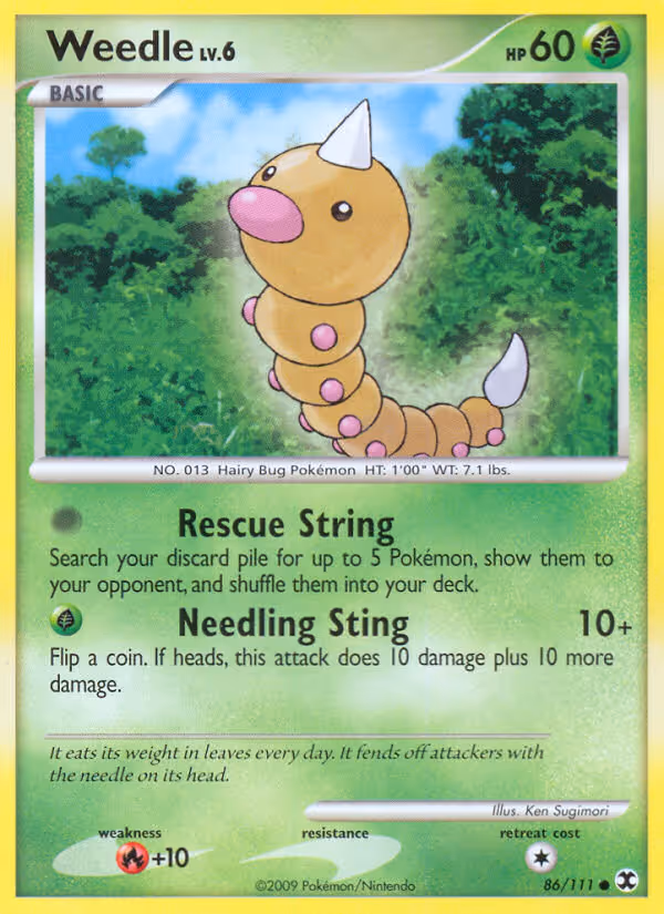 Weedle 86/111 Pokemon card