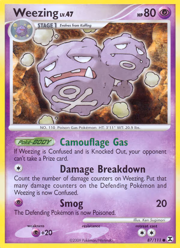 Weezing 87/111 Pokemon card