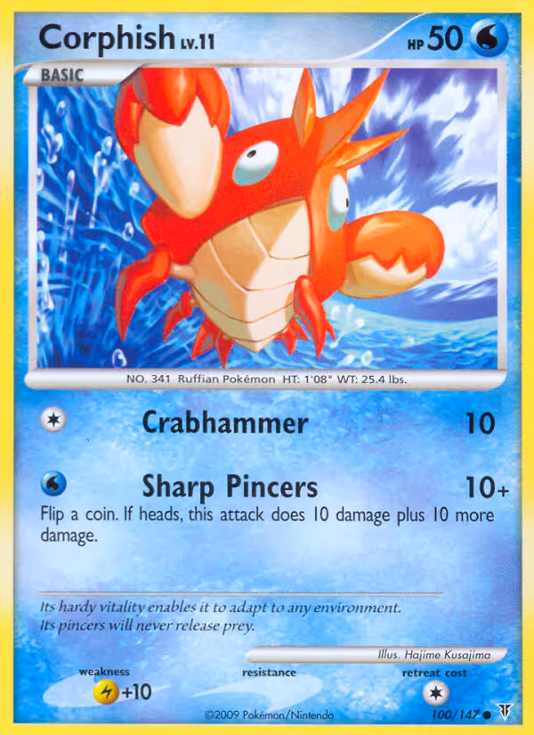 Corphish 100/147 Pokemon card