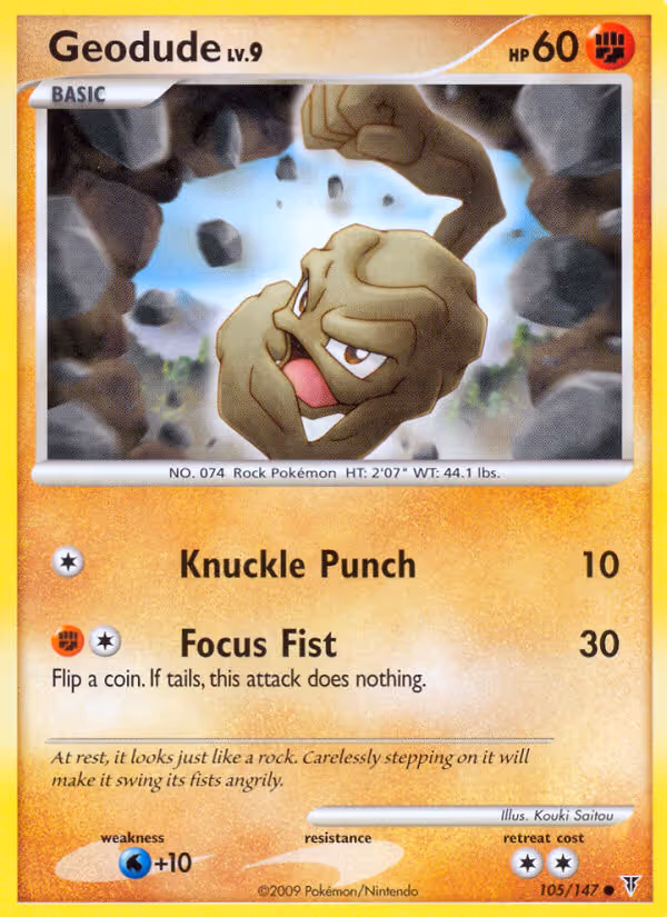 Geodude 105/147 Pokemon card