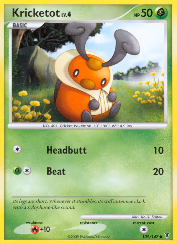 Kricketot 109/147 Pokemon card