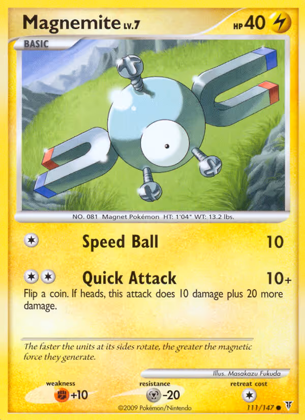 Magnemite 111/147 Pokemon card