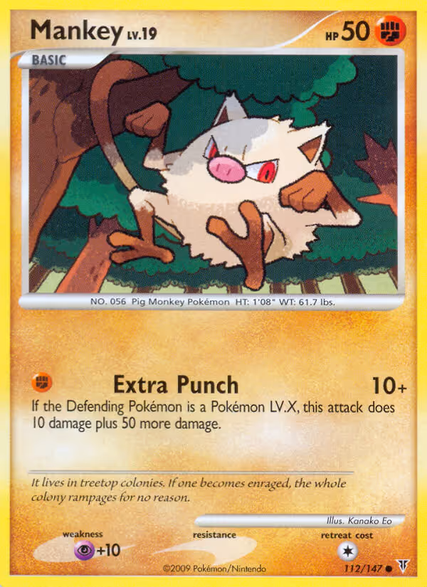 Mankey 112/147 Pokemon card