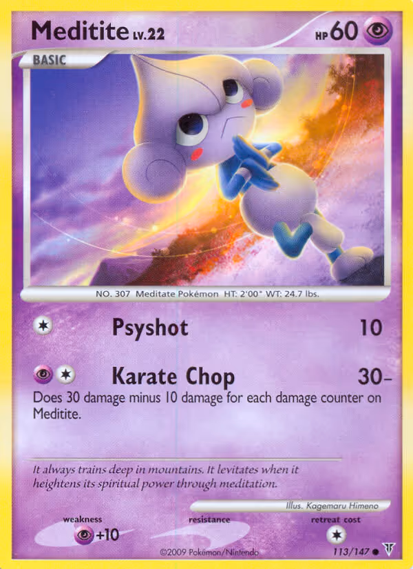 Meditite 113/147 Pokemon card
