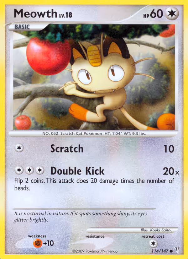 Meowth 114/147 Pokemon card