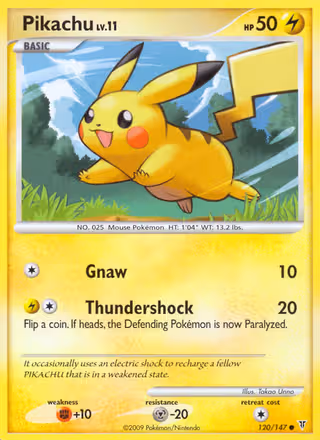 Pikachu 120/147 Pokemon card