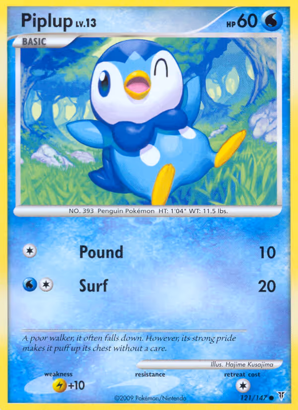 Piplup 121/147 Pokemon card