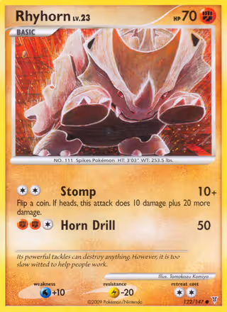 Rhyhorn 122/147 Pokemon card