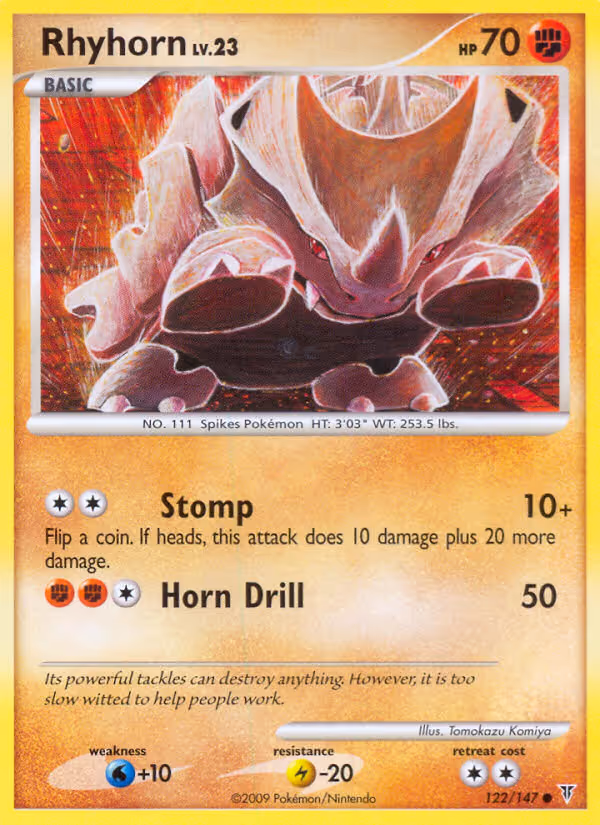 Rhyhorn 122/147 Pokemon card