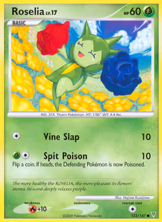 Roselia 123/147 Pokemon card