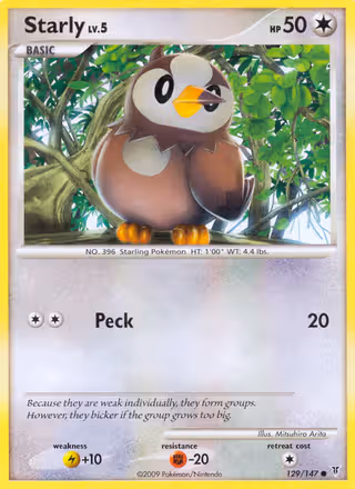 Starly 129/147 Pokemon card