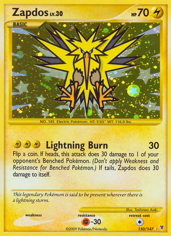Zapdos 150/147 Pokemon card