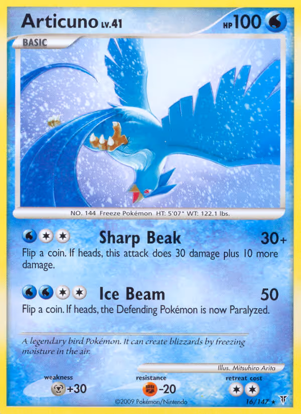 Articuno 16/147 Pokemon card