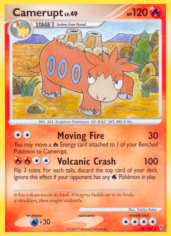 Camerupt 18/147 Pokemon card