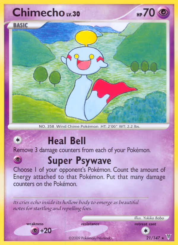 Chimecho 21/147 Pokemon card