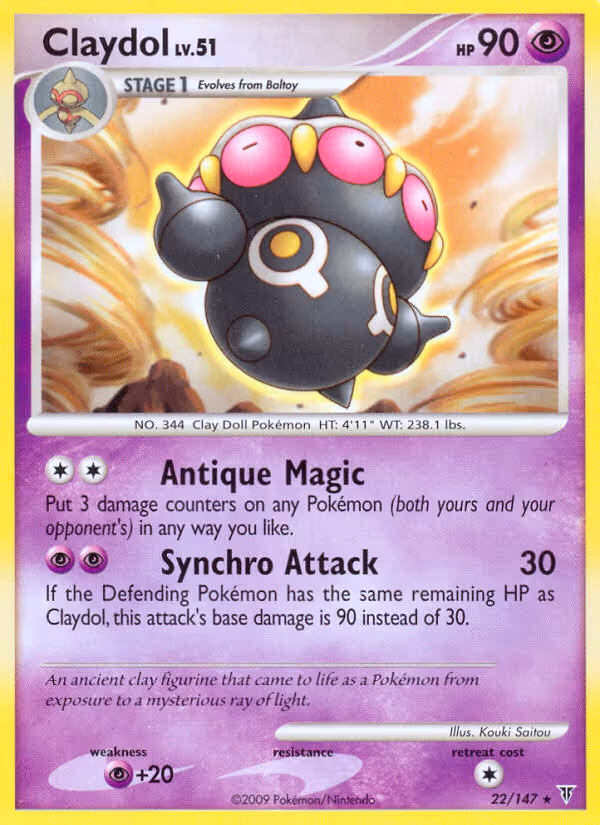 Claydol 22/147 Pokemon card