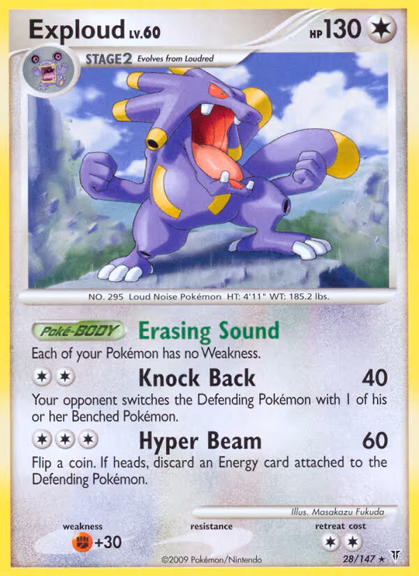 Exploud 28/147 Pokemon card