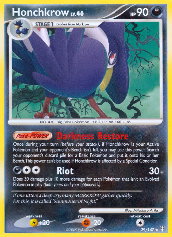 Honchkrow 29/147 Pokemon card