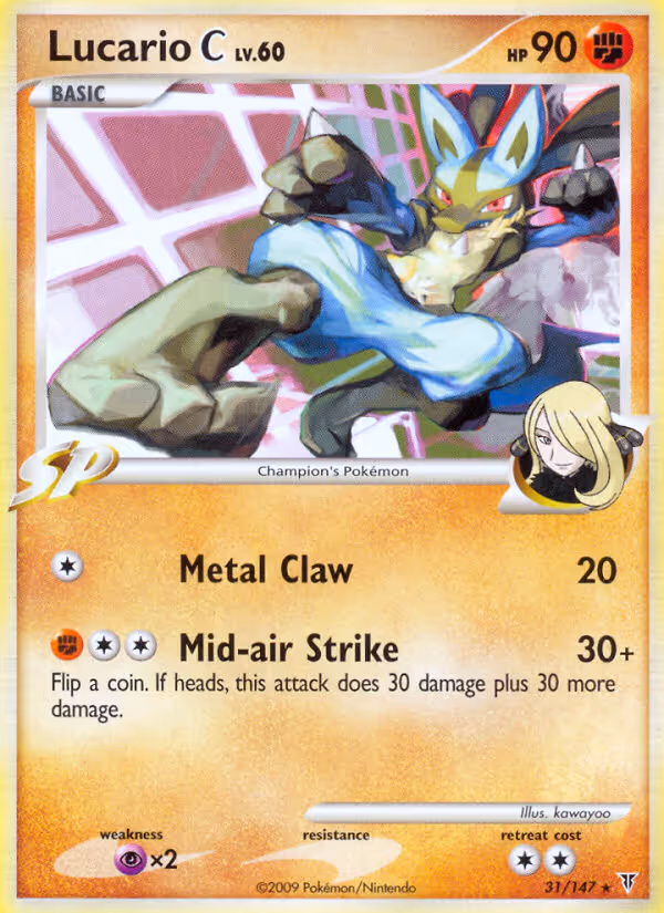 Lucario C 31/147 Pokemon card