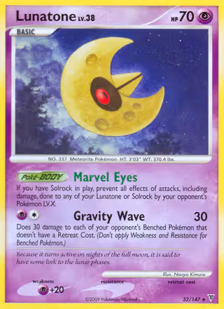 Lunatone 32/147 Pokemon card
