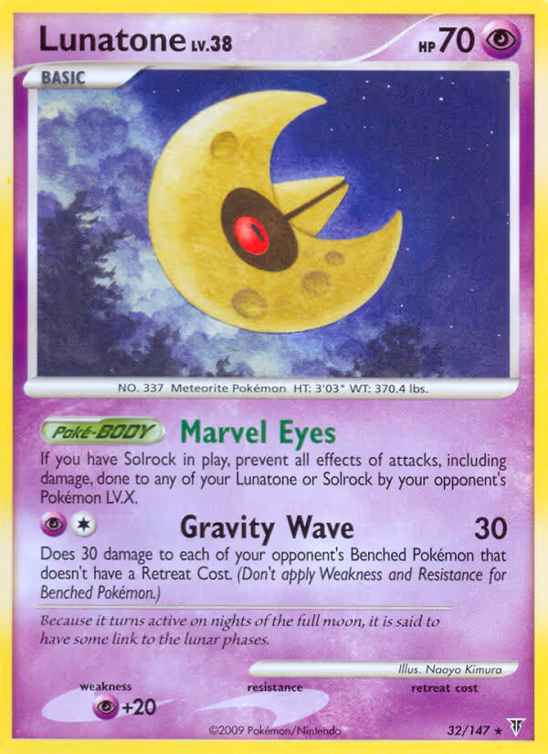 Lunatone 32/147 Pokemon card