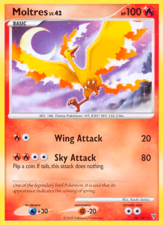 Moltres 36/147 Pokemon card