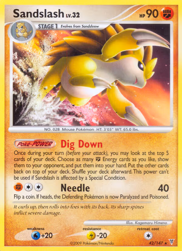 Sandslash 42/147 Pokemon card