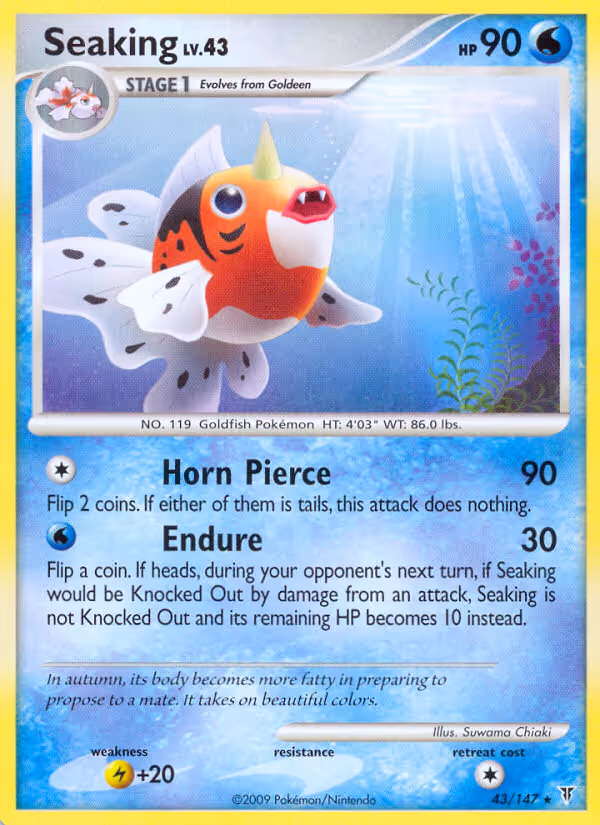 Seaking 43/147 Pokemon card