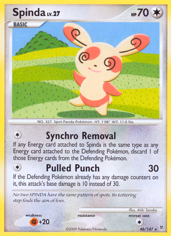 Spinda 46/147 Pokemon card