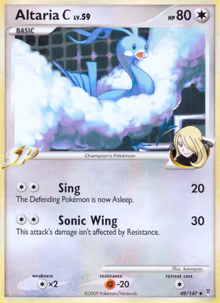 Altaria C 49/147 Pokemon card