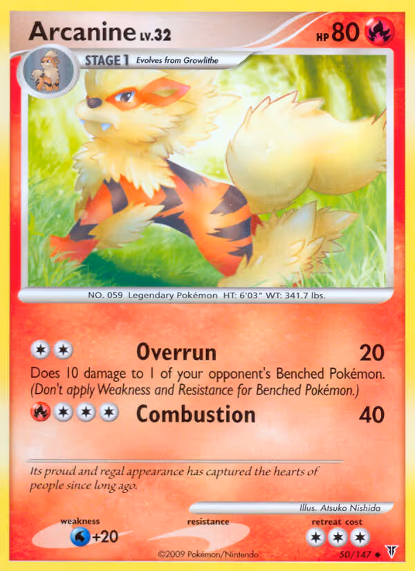 Arcanine 50/147 Pokemon card