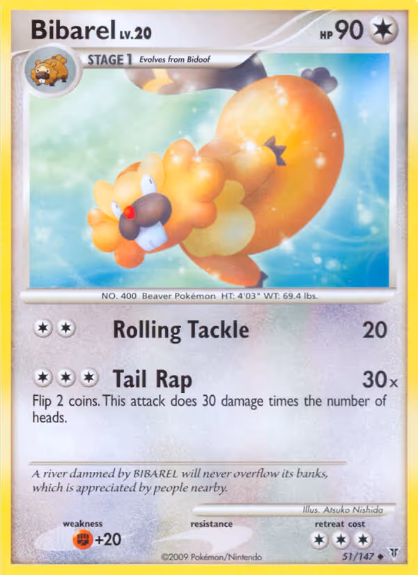 Bibarel 51/147 Pokemon card