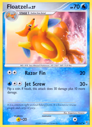 Floatzel 58/147 Pokemon card