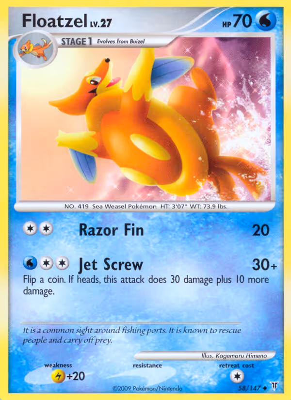 Floatzel 58/147 Pokemon card