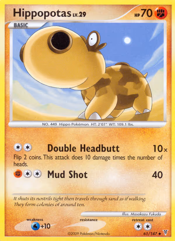 Hippopotas 61/147 Pokemon card