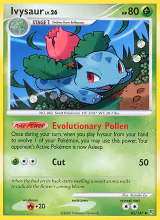 Ivysaur 62/147 Pokemon card