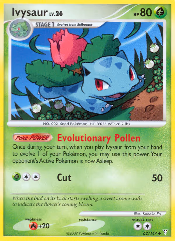 Ivysaur 62/147 Pokemon card