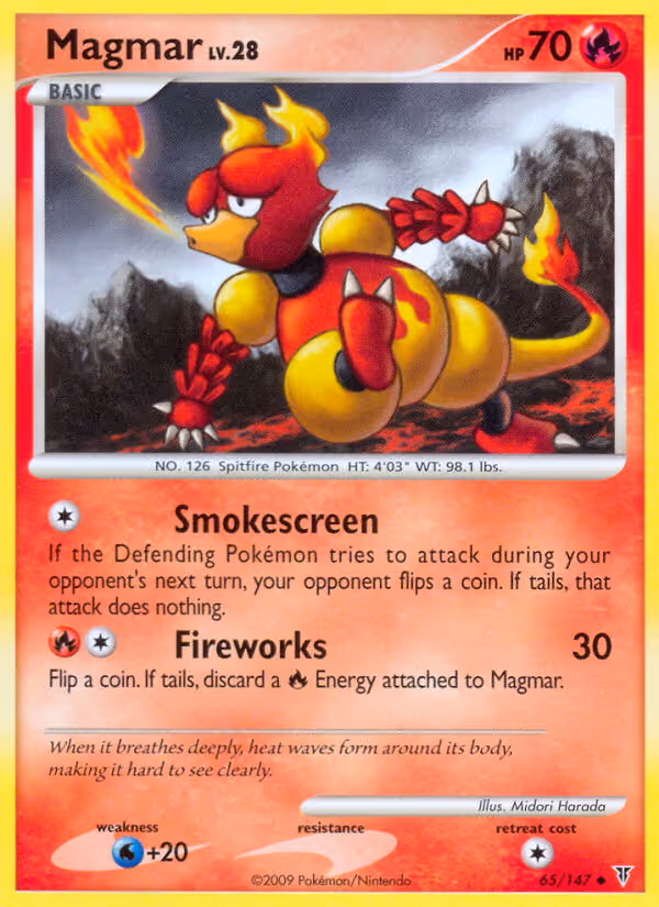 Magmar 65/147 Pokemon card