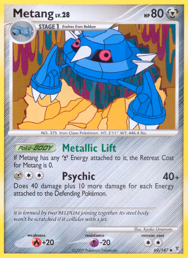 Metang 69/147 Pokemon card