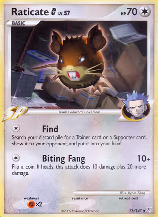 Raticate G 78/147 Pokemon card