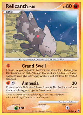 Relicanth 79/147 Pokemon card