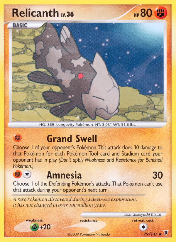 Relicanth 79/147 Pokemon card