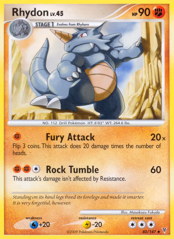 Rhydon 80/147 Pokemon card