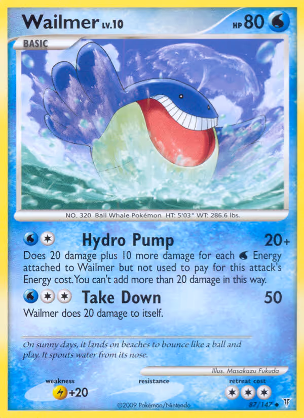 Wailmer 87/147 Pokemon card
