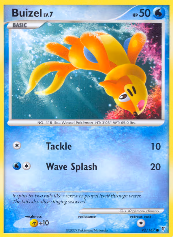 Buizel 92/147 Pokemon card