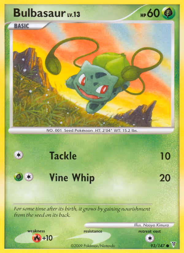 Bulbasaur 93/147 Pokemon card