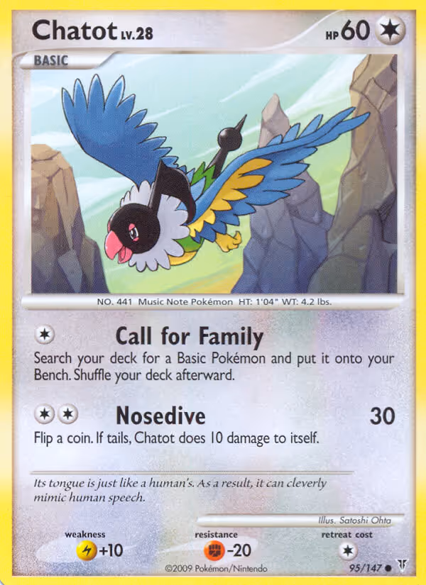 Chatot 95/147 Pokemon card
