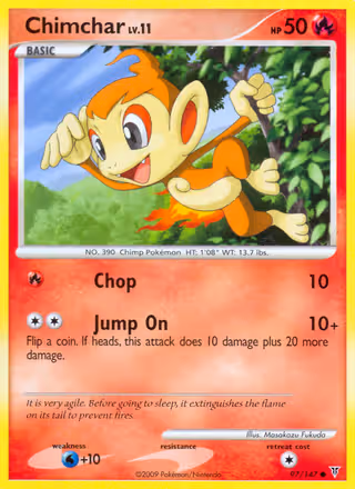 Chimchar 97/147 Pokemon card