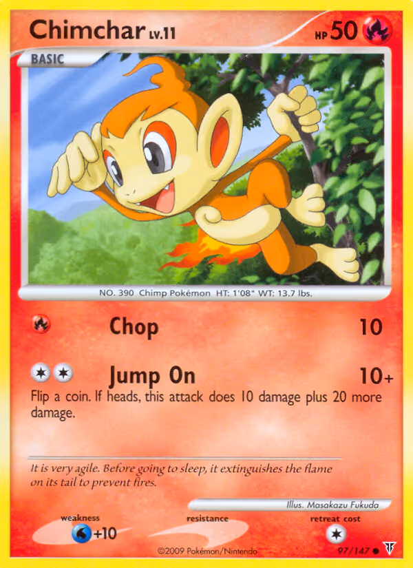 Chimchar 97/147 Pokemon card
